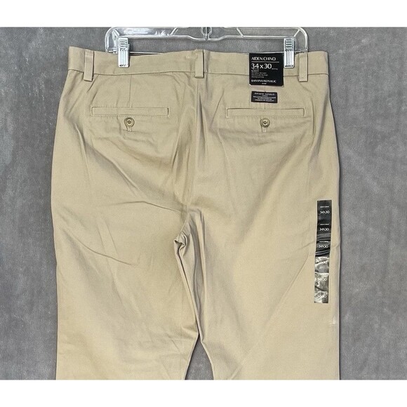 Banana Republic Men’s Aiden Chino Slim Fit Khaki Pants Size 34x30 - Picture 5 of 13